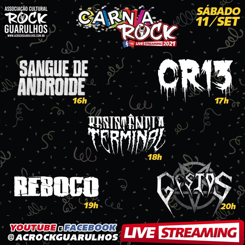 Programação Carnarock 2021 - dia 1